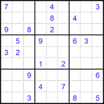 Судоку 9х9 #1799 очень трудный