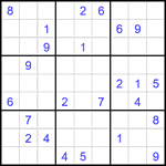 Судоку 9х9 #1803 очень трудный