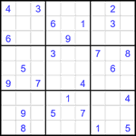 Судоку 9х9 #1821 очень трудный