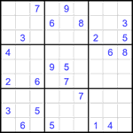 Судоку 9х9 #1824 очень трудный