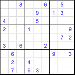 Судоку 9х9 #1832 очень трудный