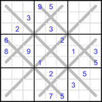 Судоку-снежинка 9х9 #29 очень трудный