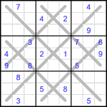 Судоку-снежинка 9х9 #33 очень трудный