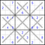 Судоку-снежинка 9х9 #35 очень трудный