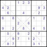 Судоку Х 9х9 374 легкий