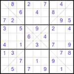 Судоку Х 9х9 375 легкий