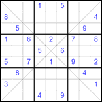 Судоку Х 9х9 #342 средний