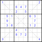 Судоку Х 9х9 #343 средний