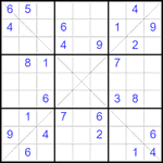 Судоку Х 9х9 #344 средний