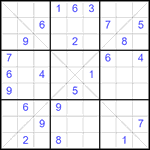 Судоку Х 9х9 #345 средний