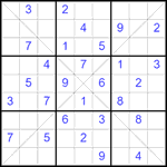 Судоку Х 9х9 #347 средний