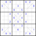 Судоку Х 9х9 #348 средний