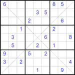 Судоку Х 9х9 #341 трудный