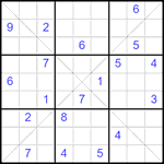 Судоку Х 9х9 #342 трудный