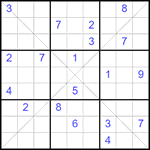 Судоку Х 9х9 #344 трудный