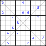 Судоку Х 9х9 #345 трудный