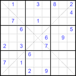 Судоку Х 9х9 #346 трудный