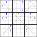 Судоку Х 9х9 #347 трудный