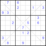 Судоку Х 9х9 #348 трудный