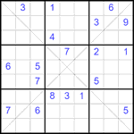 Судоку Х 9х9 #349 трудный