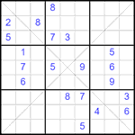 Судоку Х 9х9 #341 очень трудный