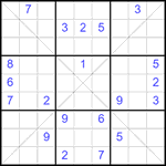 Судоку Х 9х9 #342 очень трудный