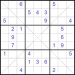 Судоку Х 9х9 #345 очень трудный