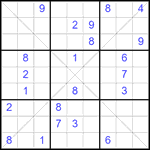 Судоку Х 9х9 #347 очень трудный