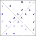 Судоку Х 9х9 #348 очень трудный