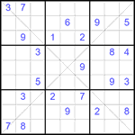 Судоку Х 9х9 #349 очень трудный