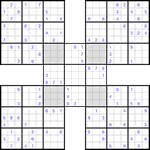 Самурай судоку #41 очень трудный