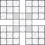 Самурай судоку #43 очень трудный