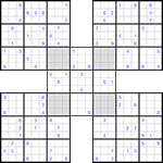 Самурай судоку #44 очень трудный