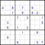 Судоку 9х9 #1842 трудный