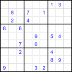 Судоку 9х9 #1849 трудный