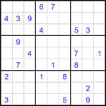 Судоку 9х9 #1855 трудный