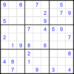 Судоку 9х9 #1864 трудный