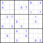 Судоку 9х9 #1866 трудный