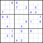 Судоку 9х9 #1874 трудный