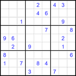 Судоку 9х9 #1883 трудный