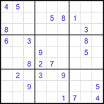 Судоку 9х9 #1885 трудный