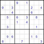 Судоку 9х9 #1890 трудный