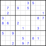 Судоку 9х9 #1891 трудный