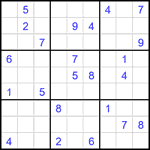 Судоку 9х9 #1894 трудный