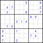 Судоку 9х9 #1899 трудный
