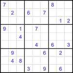 Судоку 9х9 #1845 очень трудный