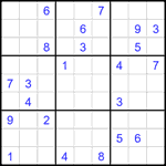 Судоку 9х9 #1853 очень трудный