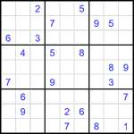 Судоку 9х9 #1854 очень трудный