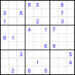 Судоку 9х9 #1864 очень трудный