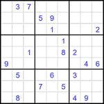 Судоку 9х9 #1878 очень трудный